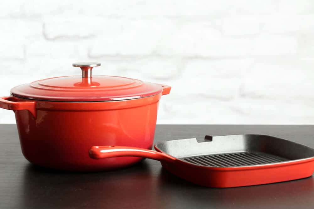 Cast Iron Red Cookware Set