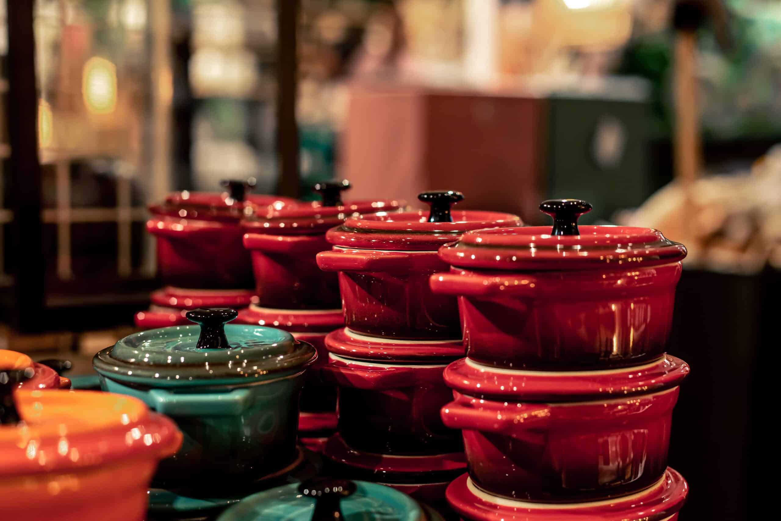 Enamel-Coated Red Cookware Set