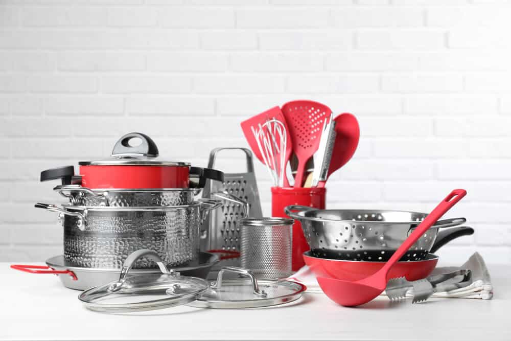 Stainless Steel Red Cookware Set