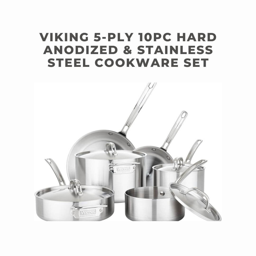 Viking 5-Ply 10pc Hard Anodized & Stainless Steel Cookware Set 