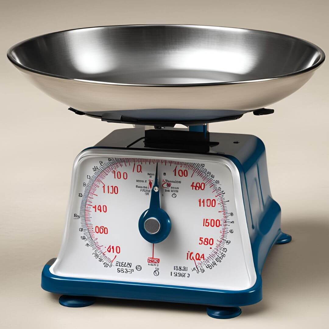 Mechanical food scale: Classic design with analog dial for traditional kitchen measurements