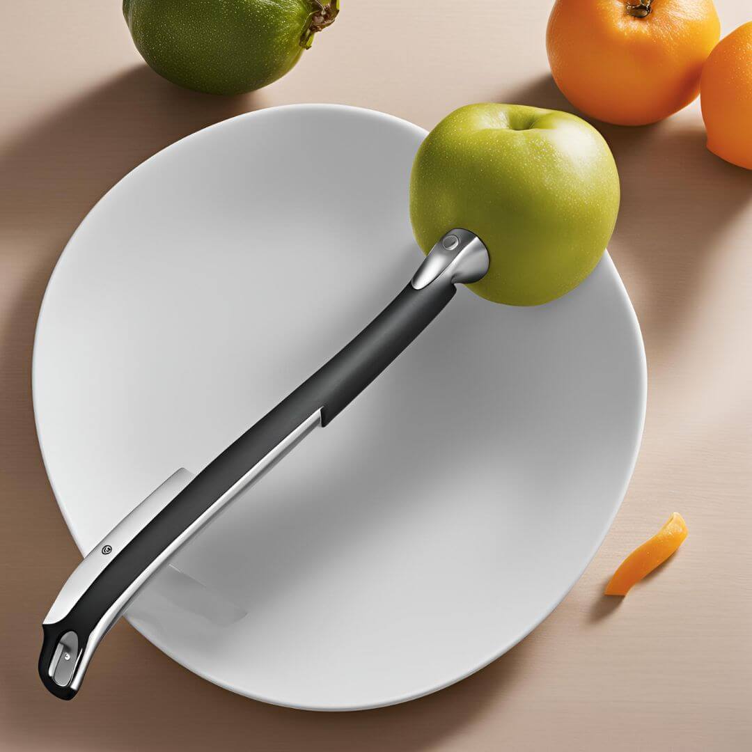 Rösle Peeler: A stainless steel kitchen tool designed for effortless fruit and vegetable peeling