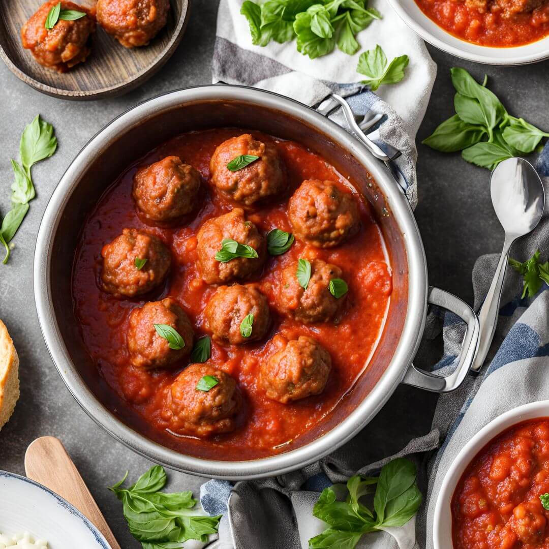 instant pot Italian meatballs with easy marinara sauce