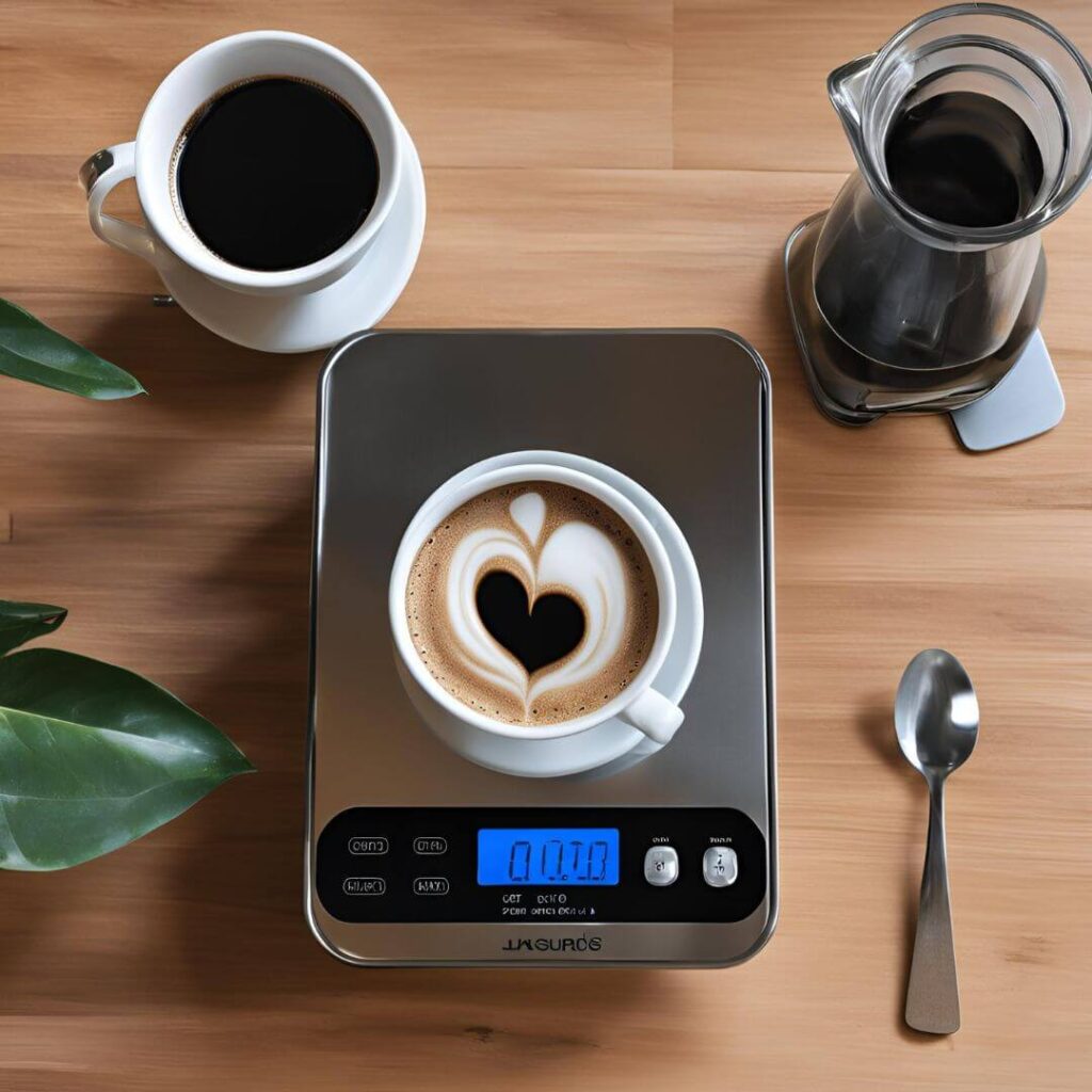 An infographic highlighting the benefits of using a coffee scale, including consistent flavor, precise measurements, and better control over coffee brewing.