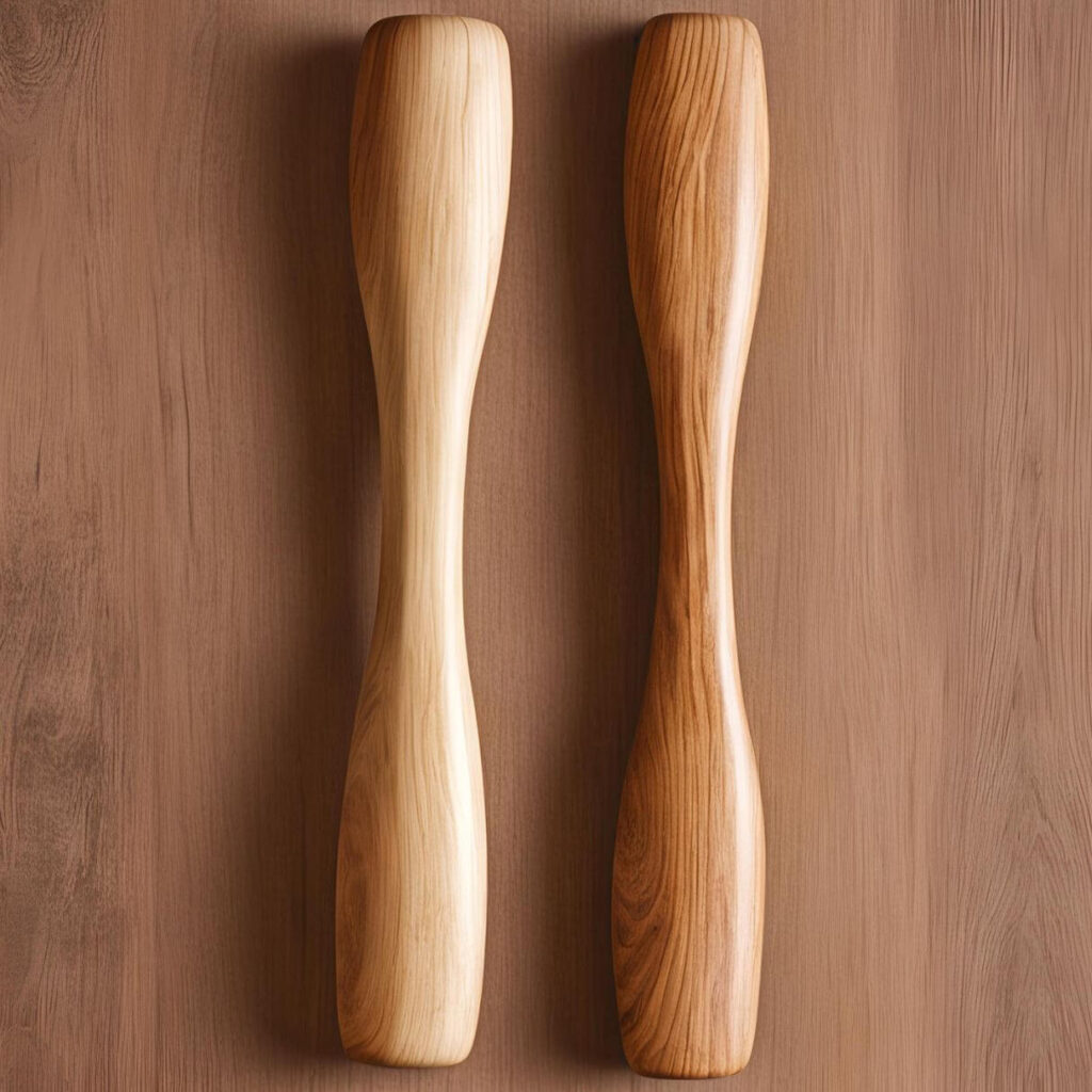 A wooden spurtle, a traditional Scottish kitchen tool used for stirring and mixing