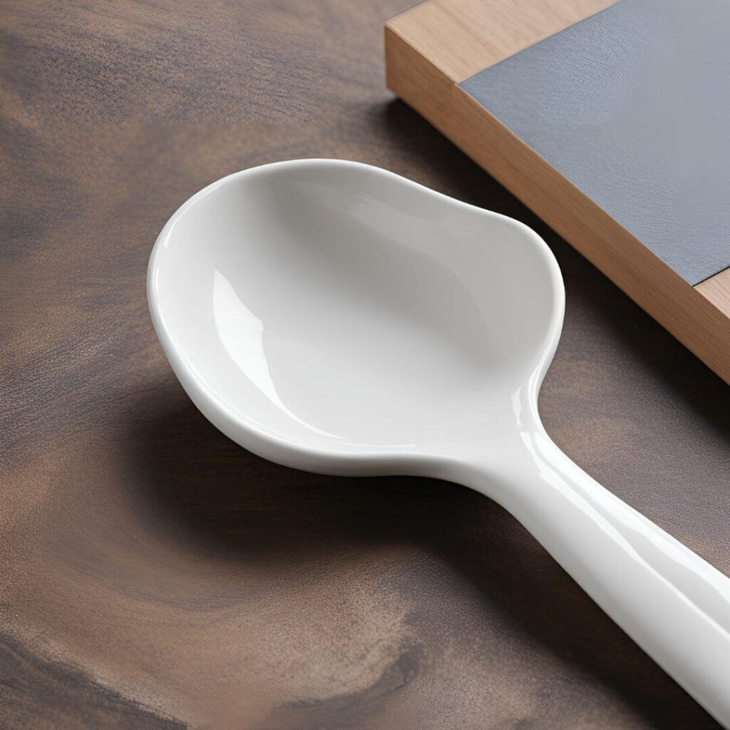 Ceramic spoon rest with an elegant design and smooth finish