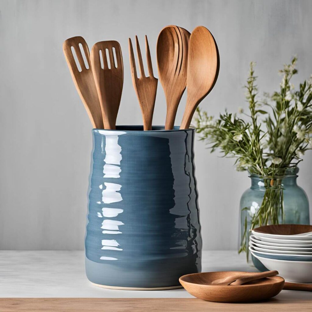 Coastal Blue Utensil Holder