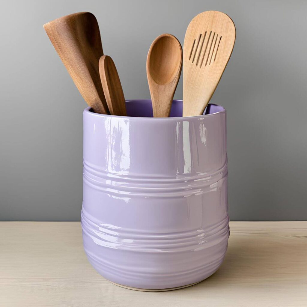 pastel lavender utensil holders