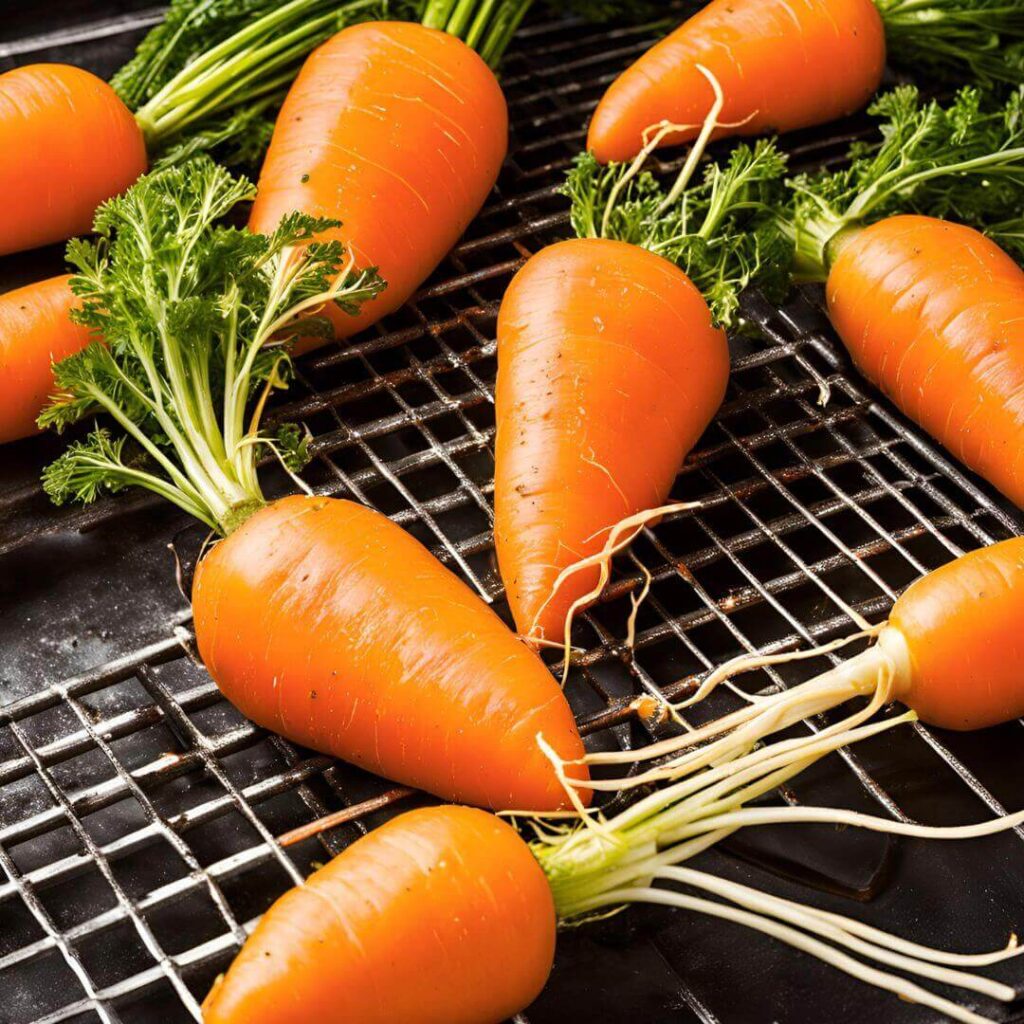 Image of various carrots on a countertop, showing different types and sizes to help with selecting the right carrots for cooking or preparation.