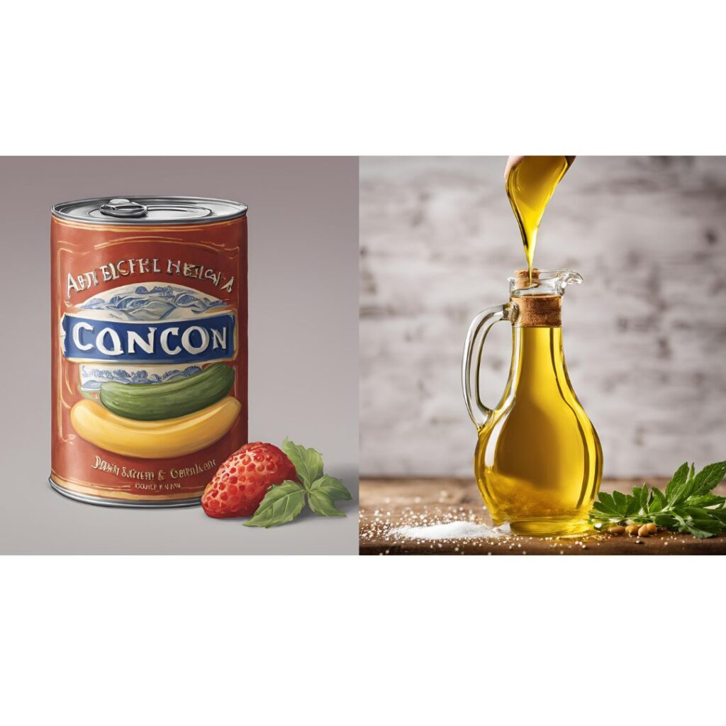 Step-by-step guide how to open a can of cooking oil spray, showing the process of removing the cap, shaking the can, and pressing the nozzle