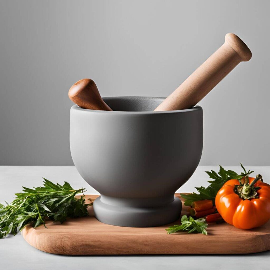 how to season a mortar and pestle: seasoning a mortar and pestle by grinding rice and salt into a fine paste