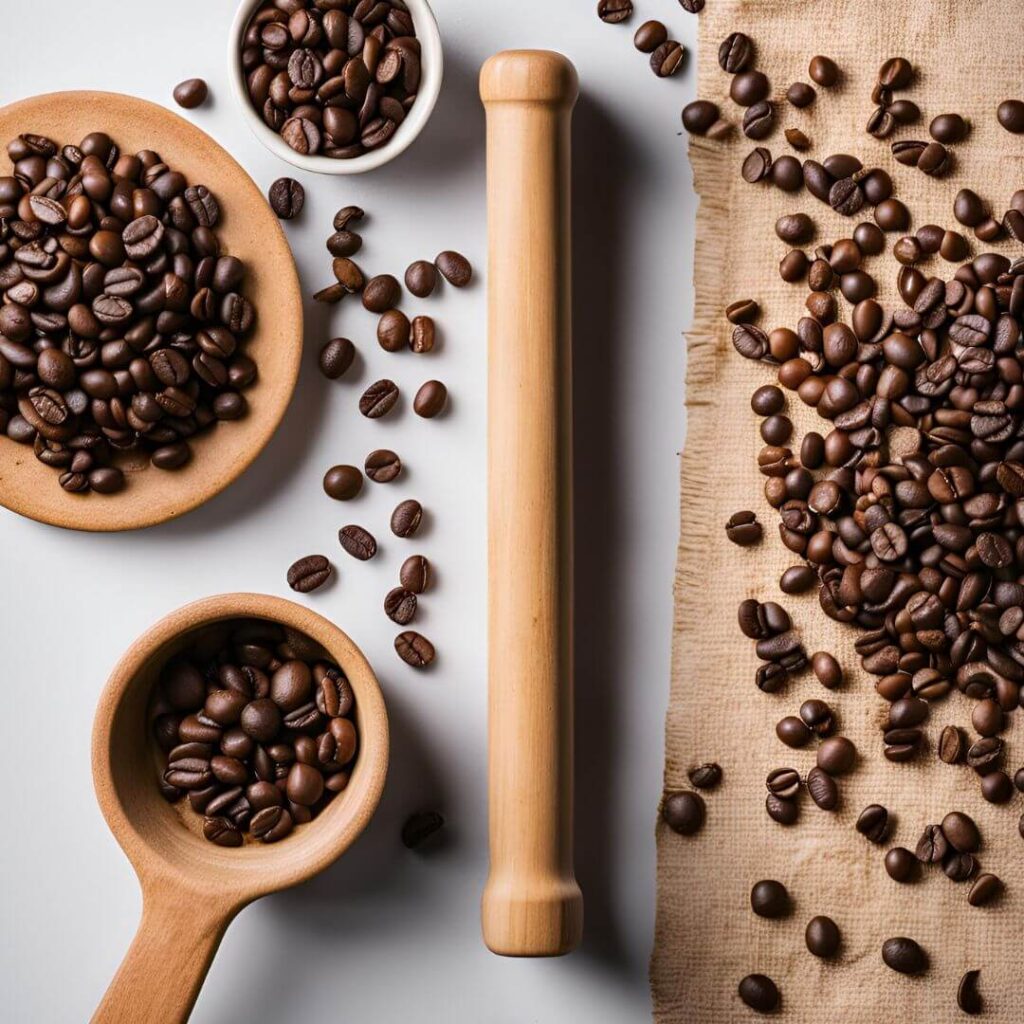 Crushing Coffee Beans With A Rolling Pin